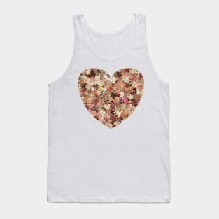 Glowing lily flowers in gold and pink color shades, oil effect Tank Top